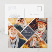 In Love Memory Modern Cross Multi Foto Postkarte (Vorne/Hinten)