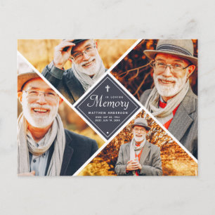In Love Memory Modern Cross Multi Foto Postkarte