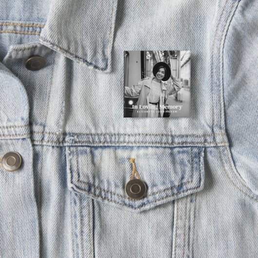 In Love Memory Modern Custom Foto Memorial Button (Beispiel)