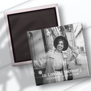 In Love Memory Modern Custom Foto Memorial Magnet