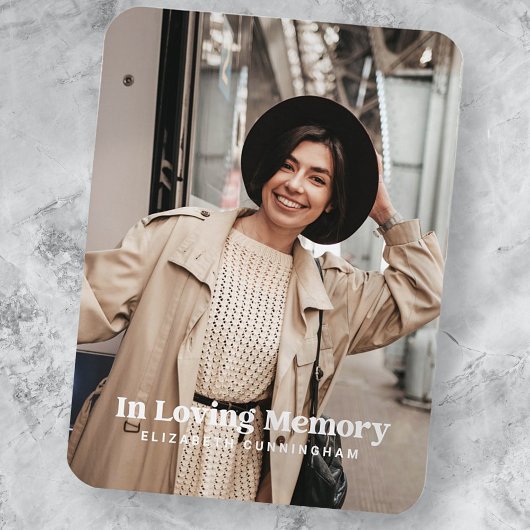 In Love Memory Modern Custom Foto Memorial Magnet