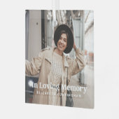 In Love Memory Modern Custom Foto Memorial Ornament Aus Glas (Vorderseite links)