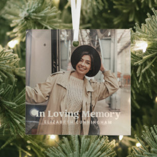 In Love Memory Modern Custom Foto Memorial Ornament Aus Glas