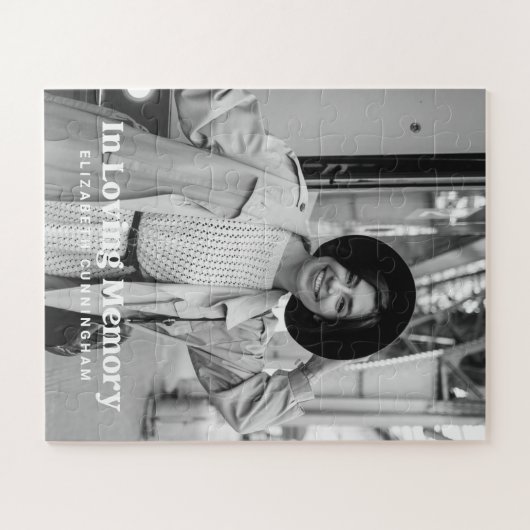 In Love Memory Modern Custom Foto Memorial Puzzle (Horizontal)