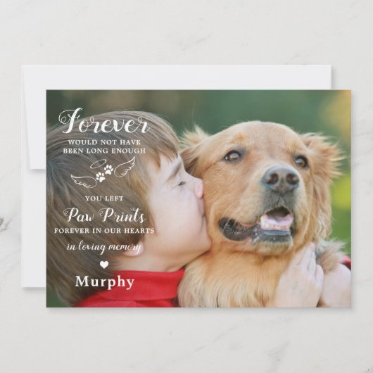 In Love Memory Modern Custom Foto Pet Memorial Dankeskarte (Vorderseite)