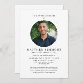 In Love Memory Modern Foto Memorial Beerdigung Einladung (Vorne/Hinten)