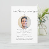 In Love Memory Modern Foto Memorial Beerdigung Einladung (Stehend Vorderseite)