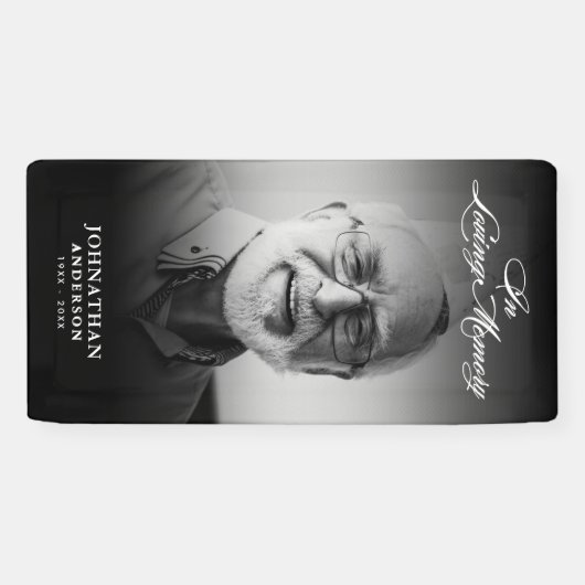 In Love Memory Modern Memorial/Beerdigung Foto Banner (Horizontal)
