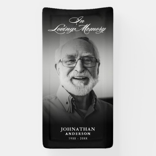 In Love Memory Modern Memorial/Beerdigung Foto Banner (Vertikal)