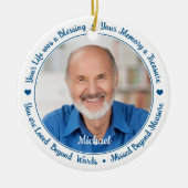 In Love Memory Modern Memorial Custom 2 Foto Keramik Ornament (Vorne)