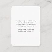 In Love Memory Modern Memorial Wallet Card Begleitkarte (Rückseite)