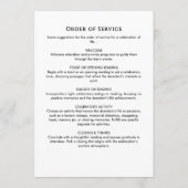 In Love Memory Modern Order of Service Foto Programm (Rückseite)