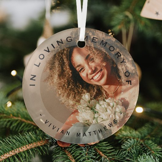 In Love Memory Modern Overlay Foto Ornament Aus Glas