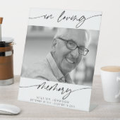 In Love Memory Modern Script Foto Beerdigung Sockelschild (In Situ)