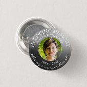 In Love Memory Modern Silver Button (Vorne & Hinten)