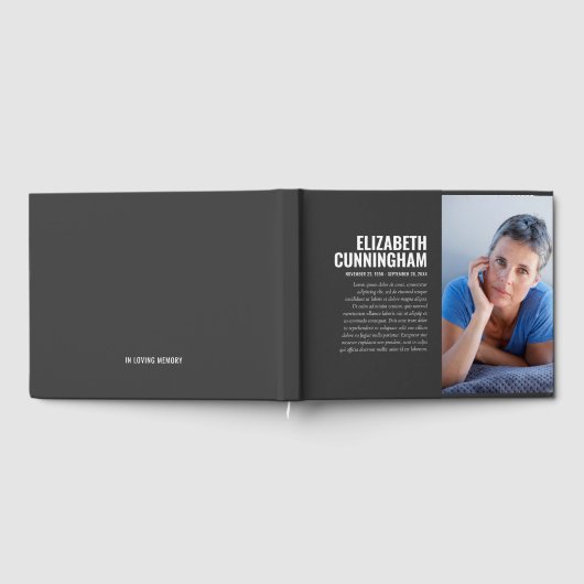 In Love Memory Modern Simple Foto Memorial Gästebuch (Voll)