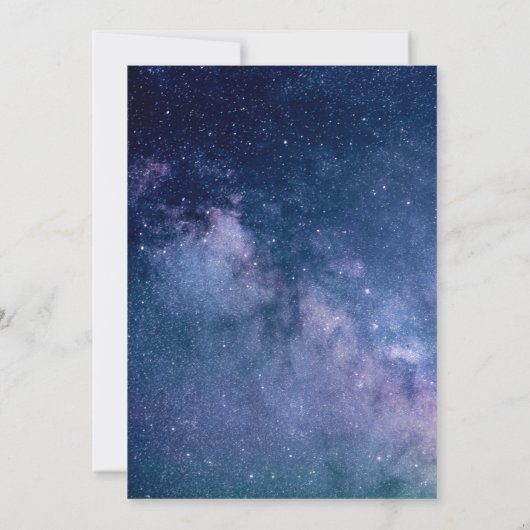 In Love Memory Modern Starry Night Beerdigung Foto Einladung (Rückseite)