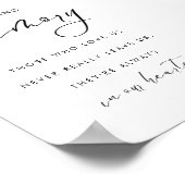 In Love Memory Modern Wedding Table Sign Poster (Ecke)