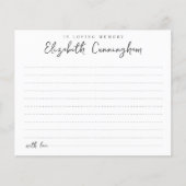 In Love Memory Moderne einfache Beerdigung Besuch (Vorderseite)