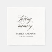 In Love Memory Moderne elegante Script-Beerdigung Serviette (Vorderseite)