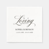 In Love Memory Moderne elegante Script-Beerdigung Serviette (Vorderseite)