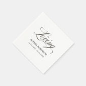 In Love Memory Moderne elegante Script-Beerdigung Serviette (Ecke)