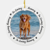 In Love Memory Moderne Hunde Foto Pet Memorial Keramik Ornament (Hinten)