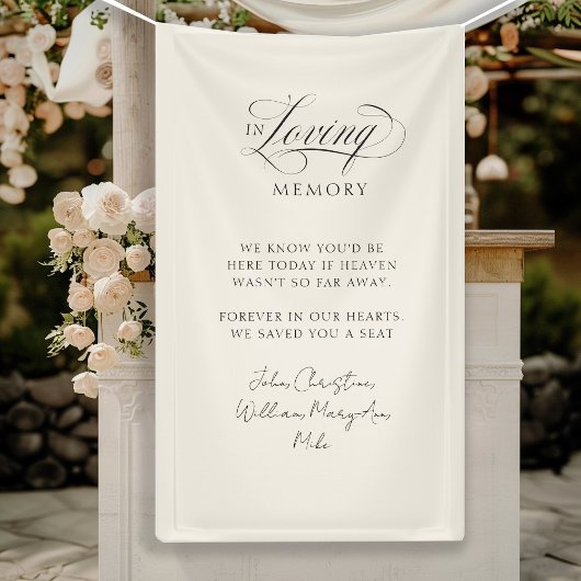 "In Love Memory" Moderne, Kalligrafie, Hochzeit Banner