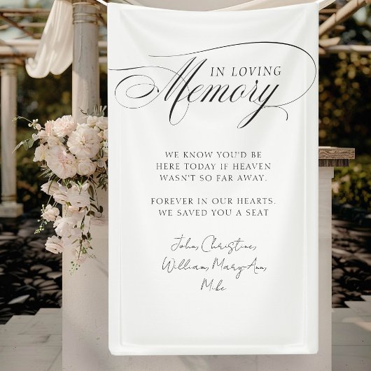 "In Love Memory" Moderne, Kalligrafie, Hochzeit Banner