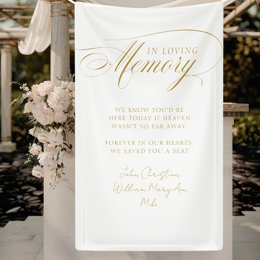 "In Love Memory" Moderne, Kalligrafie, Hochzeit Banner