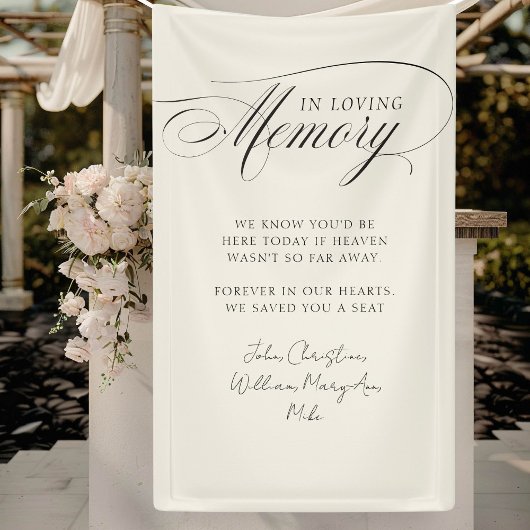 "In Love Memory" Moderne, Kalligrafie, Hochzeit Banner