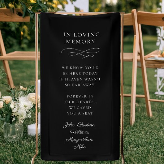 "In Love Memory" Moderne, Kalligrafie, Hochzeit Banner