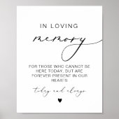 In Love Memory Moderne kalligraphische Hochzeit Poster (Vorne)
