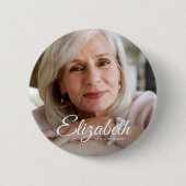 In Love Memory Moderne Name und Foto Keepake Button (Vorderseite)