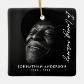 In Love Memory Moderne Skriptnamen & 2 Fotos Keramikornament (Vorderseite)