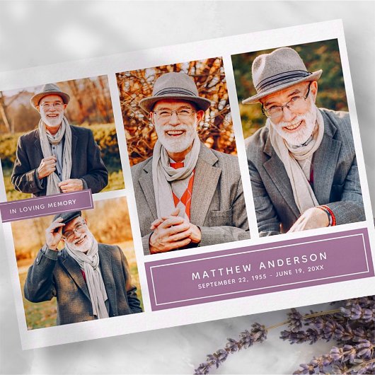 In Love Memory Modernes Color Multi-Foto Postkarte