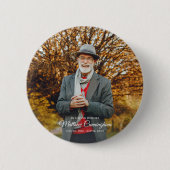 In Love Memory | Modernes Vignette Foto Keepake Button (Vorderseite)