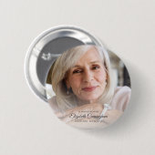 In Love Memory | Modernes Vignette Foto Keepake Button (Vorne & Hinten)