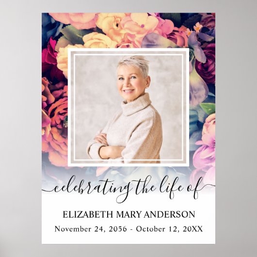 In Love Memory Moody Floral Pattern Foto Poster (Vorne)