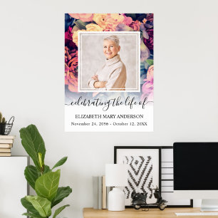 In Love Memory Moody Floral Pattern Foto Poster