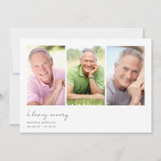 In Love Memory Multiple Foto Beileid Beerdigung Dankeskarte (Vorderseite)