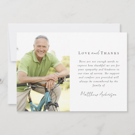 In Love Memory Multiple Foto Beileid Beerdigung Dankeskarte (Rückseite)