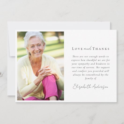 In Love Memory Multiple Foto Beileid Dankeskarte (Rückseite)