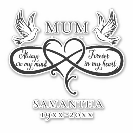 In Love Memory Mum Custom Car Aufkleber (Vorderseite)