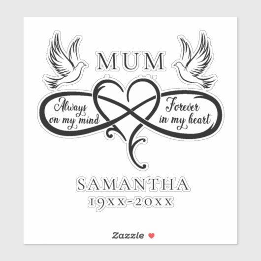 In Love Memory Mum Custom Car Aufkleber (Blatt)