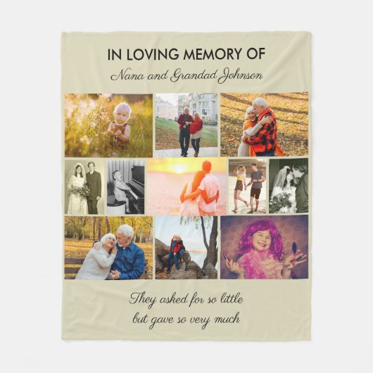 In Love Memory Natural Foto Collage Fleecedecke (Vorderseite)