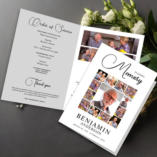 In Love Memory Obituary Foto Collage Beerdigung Programm