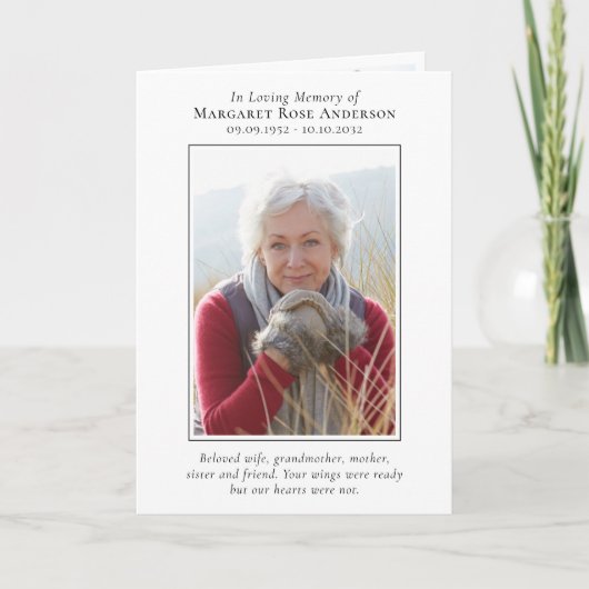 In Love Memory Obituary Foto Collage Memorial (Vorderseite)