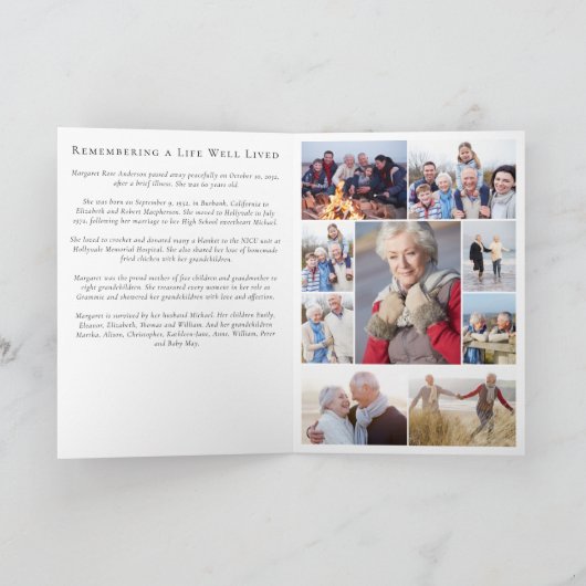 In Love Memory Obituary Foto Collage Memorial (Innenseite)