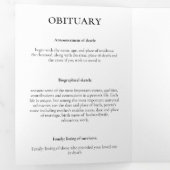 In Love Memory Obituary Foto Dreifach Beerdigung Dreifach-gefaltete Programmkarte (Innen Erste Seite)